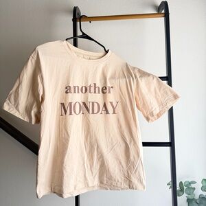 SHEIN Cream 'Another Monday' Short Sleeve Tee